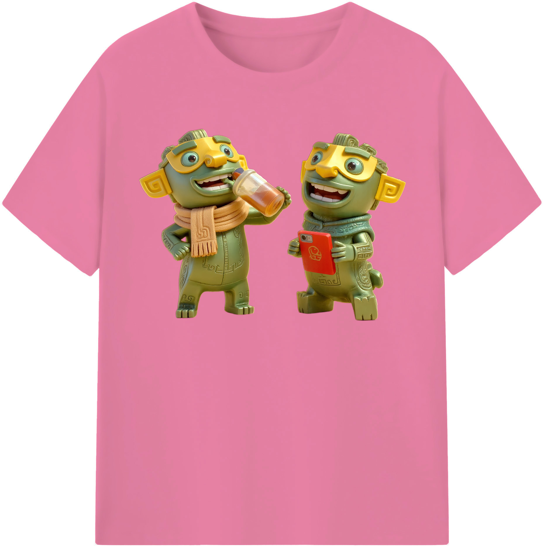 （画像用） Ne Zha 2 ナタ 魔童の大暴れ 綿100％半袖Tシャツ（フロントプリント）